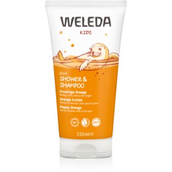 Weleda Kids Happy Orange cremă de duș și șampon pentru copii 2 in 1 - imagine 2